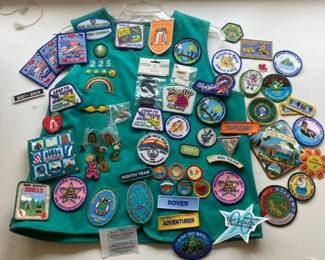 Vintage 90s and 2000s Girl Scout Patches and Pins with Vest