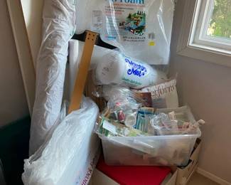 Huge Sewing Lot Of Fabrics Cushions For Covers Thread Patterns More