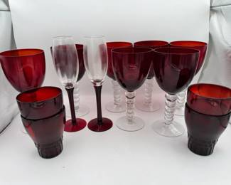 Red Glass Stemware Drinkware