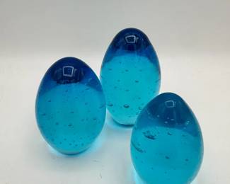 Collectible Glass Egg Shaped Paperweights