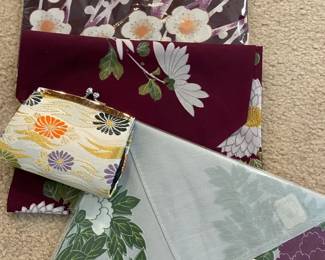 Japanese Floral Patterned Scarves Coin Purse