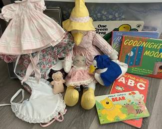 Vintage Childrens Books Doll Clothes Stuffies