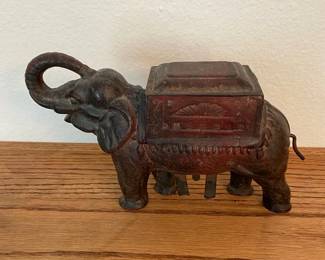 Vintage Cast Iron Elephant Cigarette Dispenser