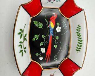 1988 Lynn Chase Jaguar Jungle Gold Rimmed Bowl