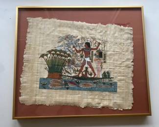 Egyptian Papyrus Art in Frame