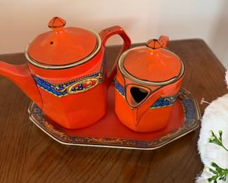 Art Deco Coffee Tea Service/Tray Crown Devon, English Pottery