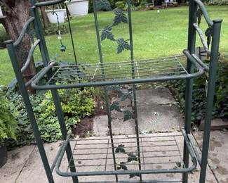 Green Metal Folding Garden Shelf