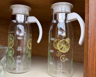 1960's Vintage Glass Citrus Beverage Pitchers