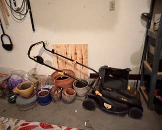 lawnmower and planting