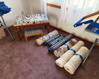 rugs and benches, foot rest