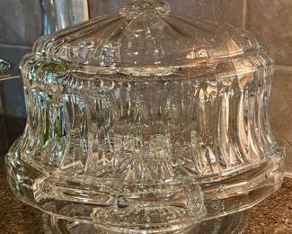 Godinger Crystal Cake Pedestal with Dome
