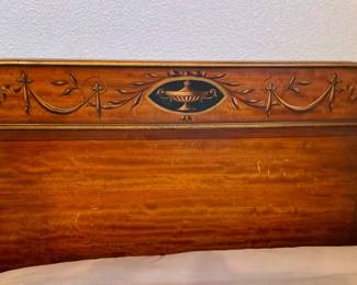 A Pair of Twin Antique Neoclassical Style Wooden Headboards & Footboards