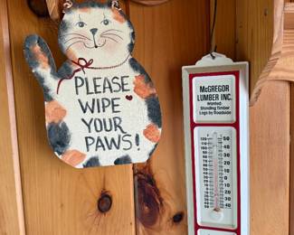 Garage: vintage McGregor Lumber Thermometer