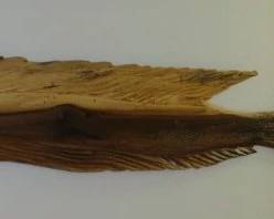 Large Hand-Carved Wooden Fish Wall Art