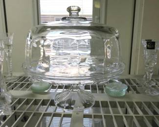 Clear Glass Pedestal Cake Stand w/Dome Lid