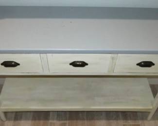Two-Tone Farmhouse Console Table w/3 side-by-side storage drawers