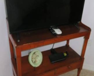 Vizio TV & Two-Tier Wood TV Stand with Double Drawers
