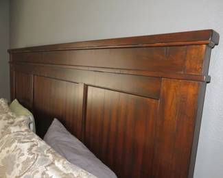 King Size Homestyle Aspen Rustic Cherry Wood Headboard & Bed Frame