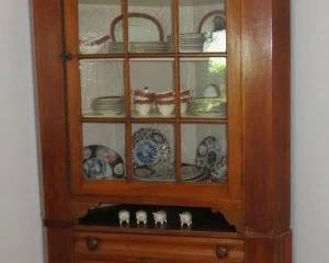 Antique Wooden Corner China Cabinet