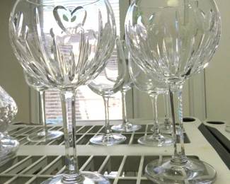 Waterford Crystal Millennium Collection "Love" Balloon Wine Goblets