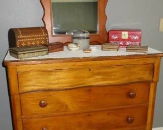 Late Victorian Era Wooden Dresser with Mirror