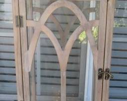Large Decorative Rustic Wooden Cathedral-Arch Lantern
