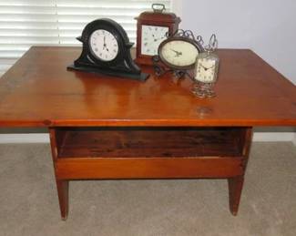 Antique American Primitive Pine Hutch Table