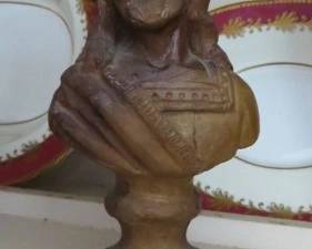 Hand-Carved Wooden Bust of Jesus Christ