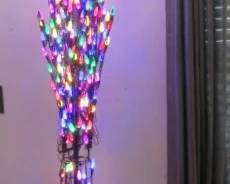 8' Indoor/Outdoor Bare Branch Multi LED Holiday Tree
