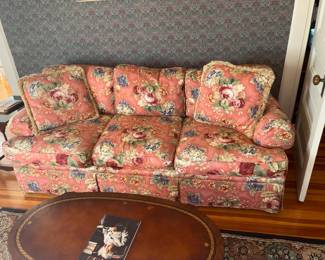 Floral Three seat Couch and Coffee Table
