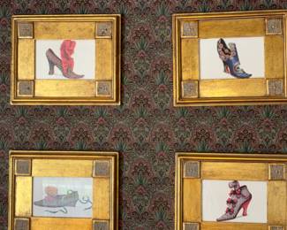 Four victorian Shoe Prints