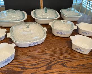 Vintage CorningWare Blue Cornflower and Simply set