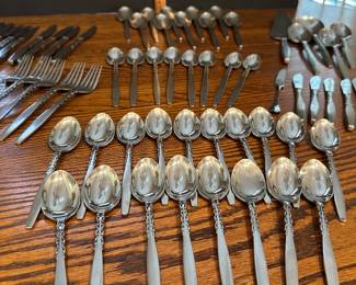 vintage Lyons stainless flatware set-some forks missing