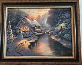 Signed and CERT OF AUTHENTICITY Art Thomas Kinkade painting