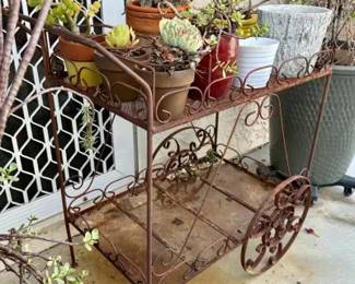 garden bar cart w plants
