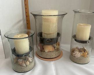 Pottery Barn hurricane candle holders