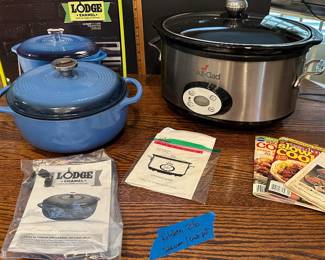 a Lodge Enameled Cast Iron Dutch Oven and an All-Clad Programmable Slow Cooker.