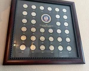 Framed U.S. Presidential Commemorative Coin Collection