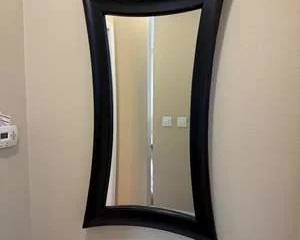 Contemporary Black Curved Frame Wall Mirror