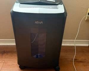 Ativa 12MC05 12-Sheet Cross-Cut Paper Shredder with Pull-Out Bin | Home & Office