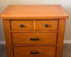 Warm Wood 4-Drawer Nightstand
