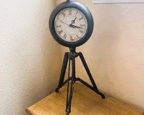 Vintage-Style Tripod Table Clock