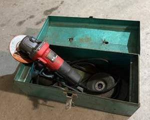 Bauer 4-1/2" Heavy-Duty Angle Grinder with Metal Toolbox | 120V Corded Grinder | Cutting & Grinding Tool