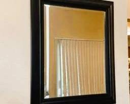 Large Black Framed Wall Mirror | Contemporary Rectangular Accent Mirror | Home Décor
