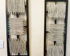 Matching Pair of Contemporary Metal Wall Sculptures | Modern Abstract Dimensional Wall Art | Set of 2