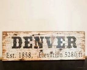 Red Horse Vintage American Made "Denver" Rustic Wood Wall Sign | Colorado Home Décor | Made in USA