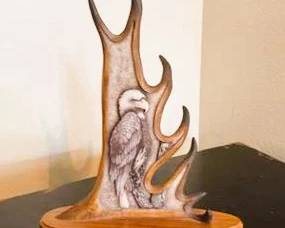 Mill Creek Studios "Winter Watch" Bald Eagle Sculpture by Lance Domonoske | 1994 Alaska Wildlife Art