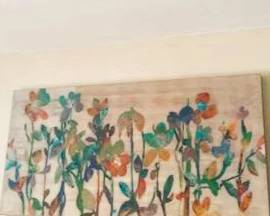 Colorful Abstract Floral Garden Canvas Wall Art – Contemporary Botanical Décor