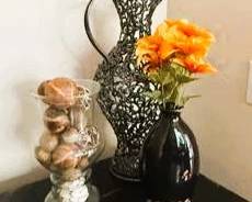 Vases & Home Accent Décor Collection | Metal Scroll Pitcher, Glass Hurricane Vase, Ceramic Floral Vase