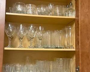 Large Mixed Lot of Glassware | Wine Glasses, Tumblers, Rocks Glasses & Barware Collection